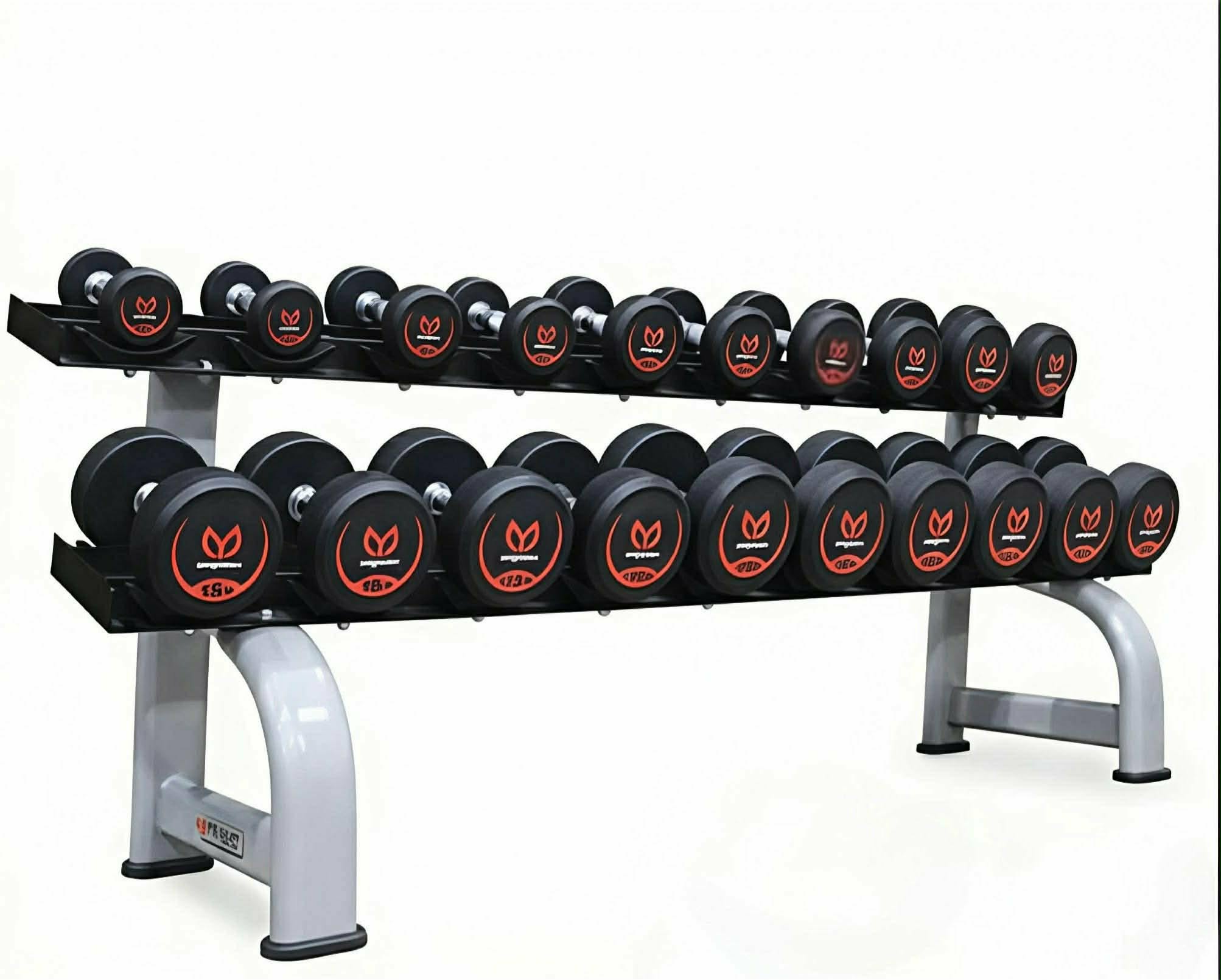 ดัมเบลชุด Round 2.5-25 กก. LOGO พร้อมชั้นวาง A-19